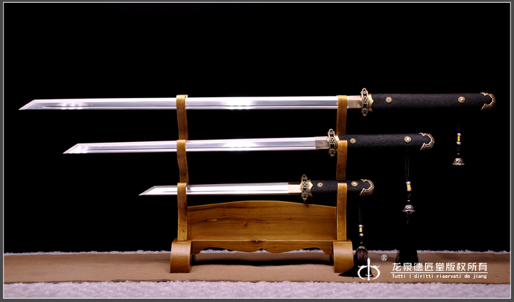 简装唐刀三件套|百炼花纹钢（LJG-3360）| - 知名传统刀剑锻造品牌（原 